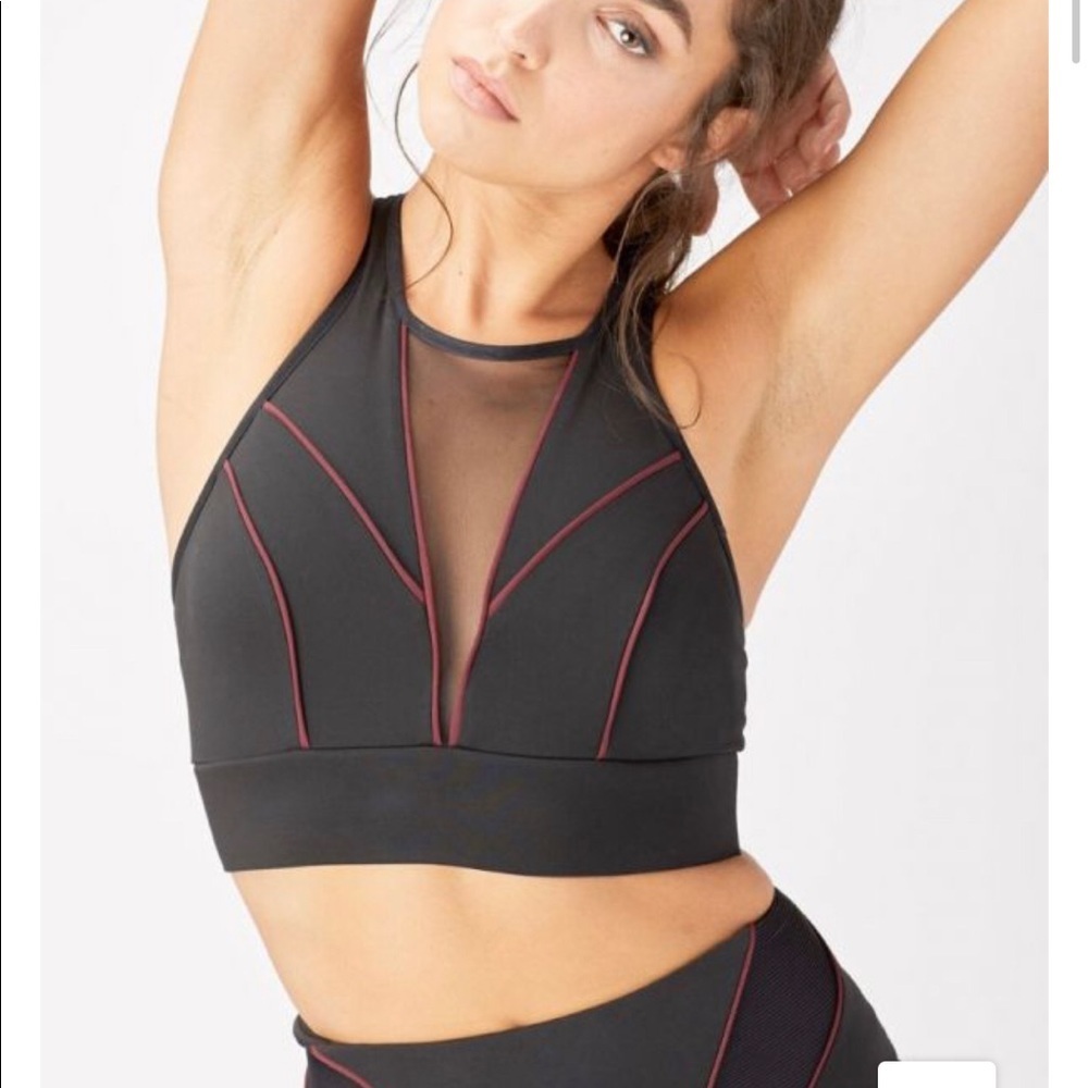 NWT Michi $130 Midnight Longline Bra Black/Wine